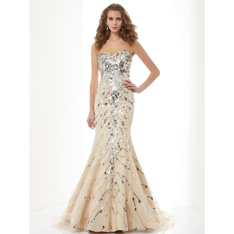 Trumpet/Mermaid Sweetheart Sleeveless Beading Long Satin Dresses