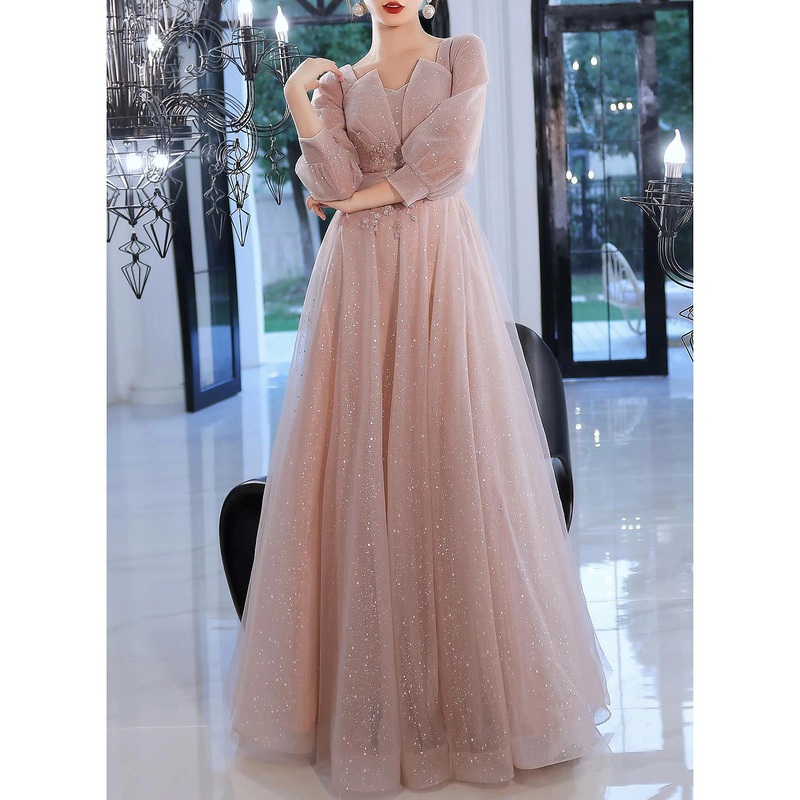 A-Line Beautiful Back Elegant Prom Formal Evening Dress V Neck V Back 3/4 Length Sleeve Floor Length Lace with Appliques 2025