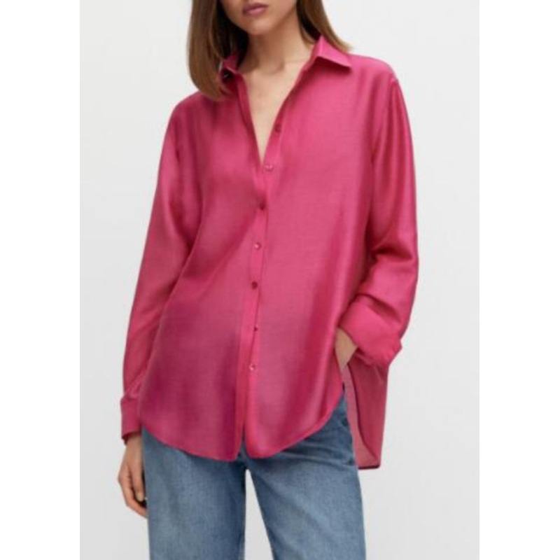 Simple Rose Peter Pan Collar Button Shirt Spring