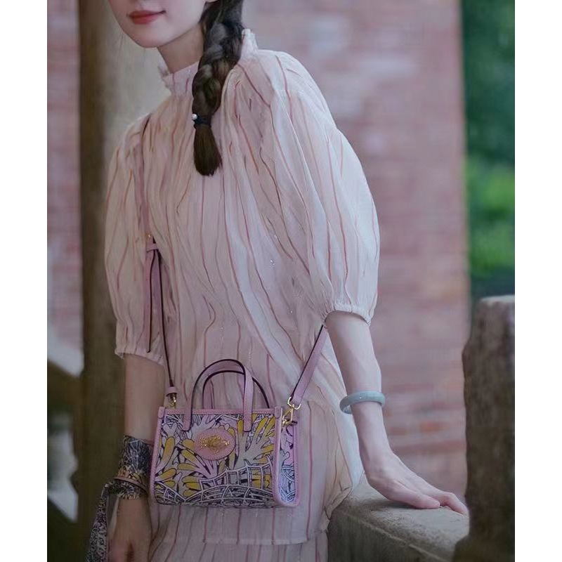 Boutique Stylish Pink Print Satchel Bag Handbag
