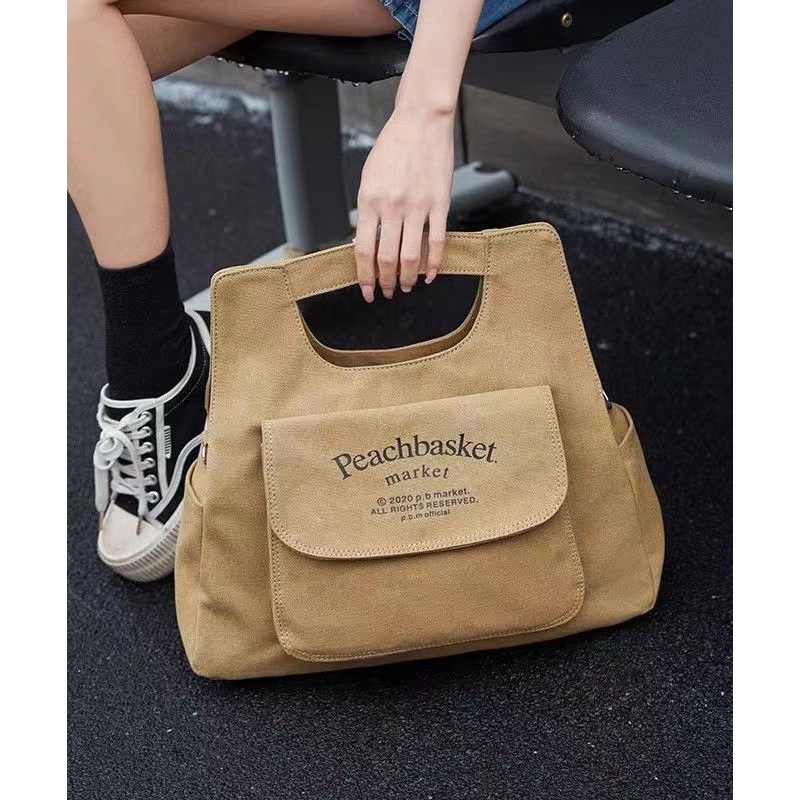 Chic Khaki Large Capacity Canvas Messenger Bag