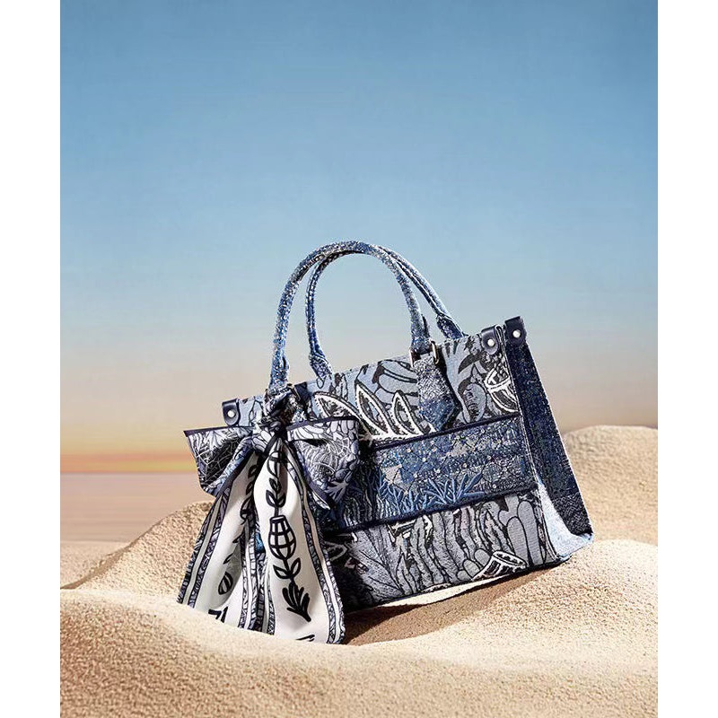 Elegant Versatile Print Patchwork Tote Handbag
