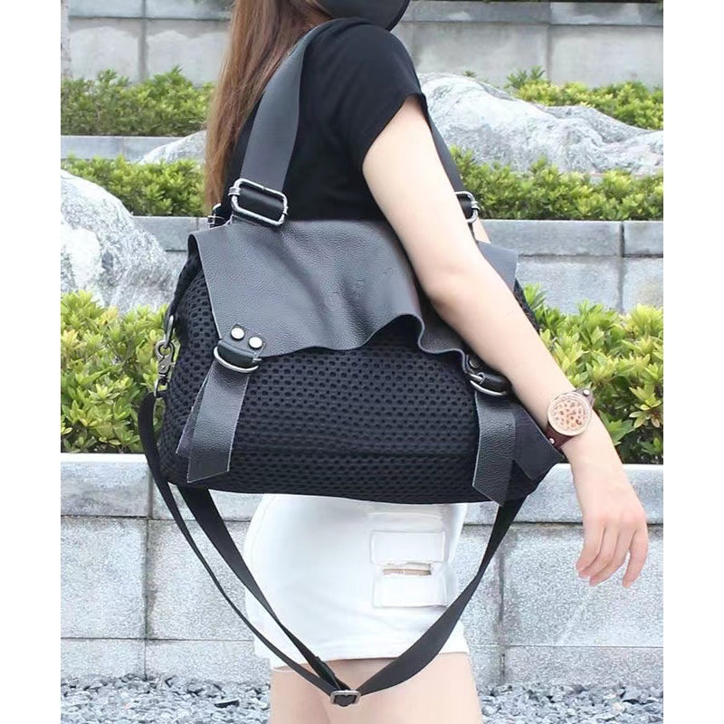 New High-Capacity Casual Black Messenger Bag