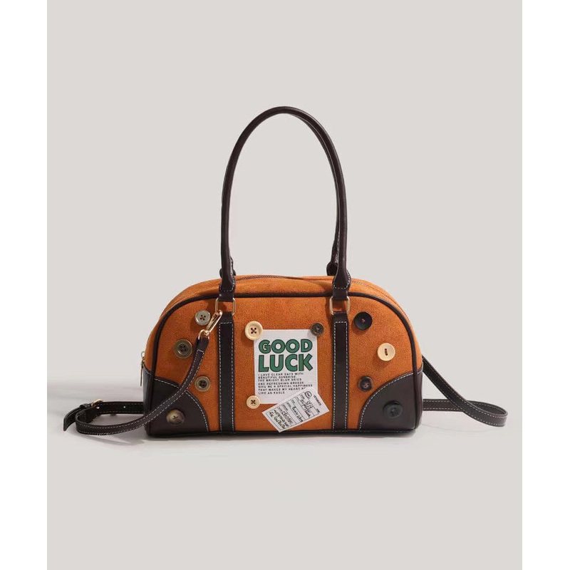 Original Retro American Versatile Metal Button Handbag