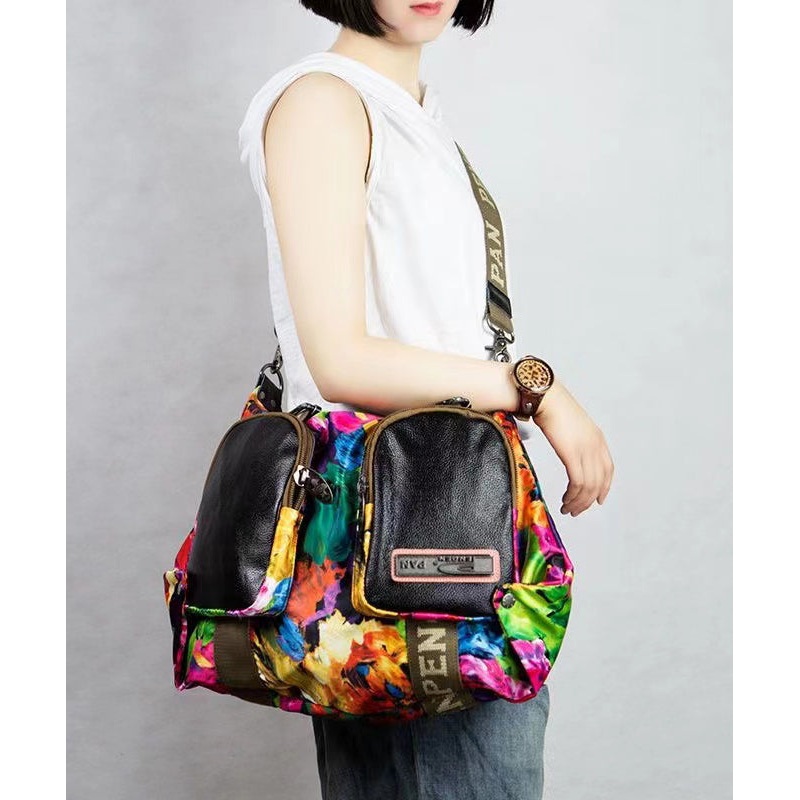 Versatile Casual Oversized Printed Patchwork Crossbody Bag