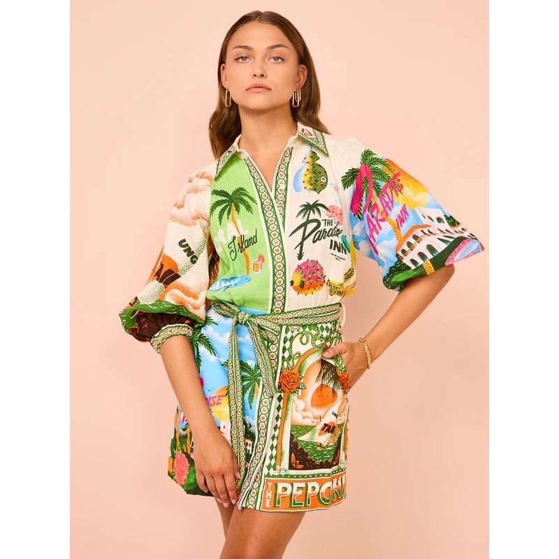 Casual Fashion Printed Shirt Temperament Versatile Dress