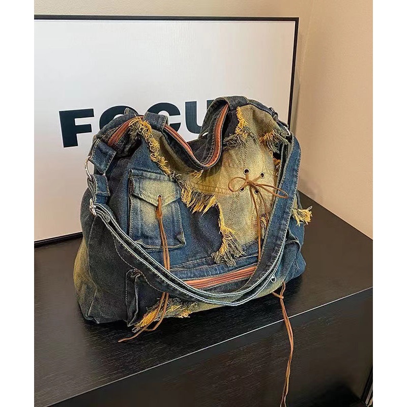 2024 New Casual Denim Large Capacity Shoulder Bag