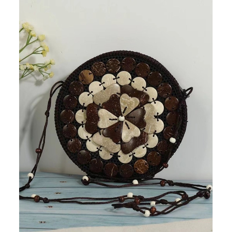 2024 New Original Coffee Weaving Messenger Bag