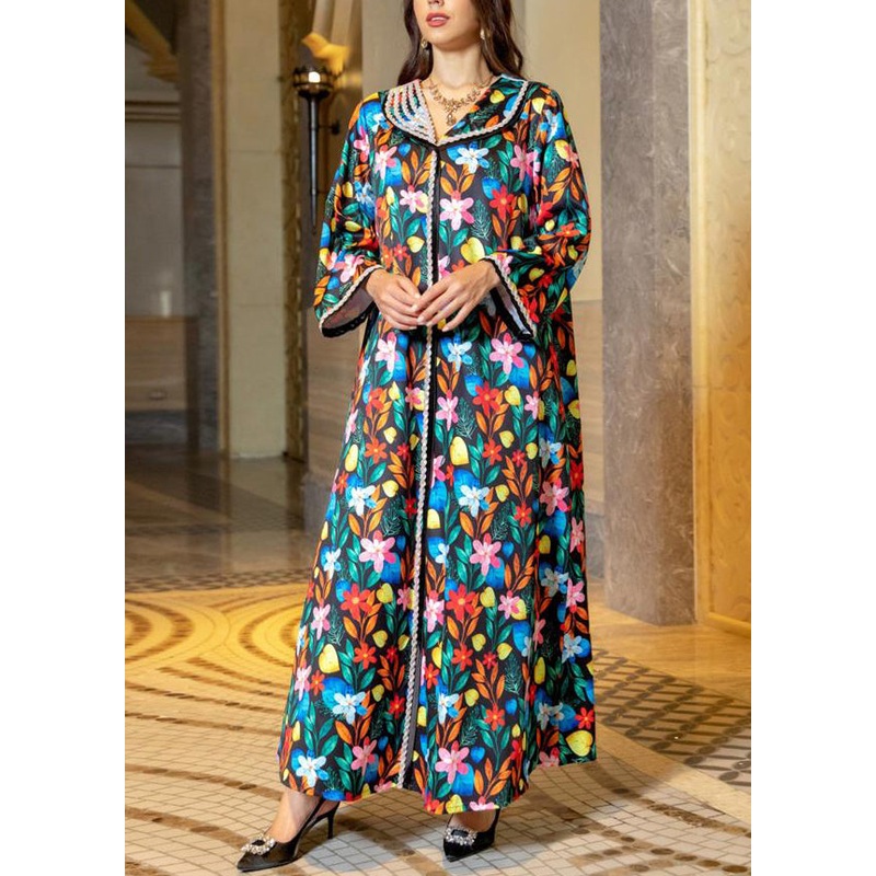 Black Zircon Patchwork Cotton Dress Peter Pan Collar Spring