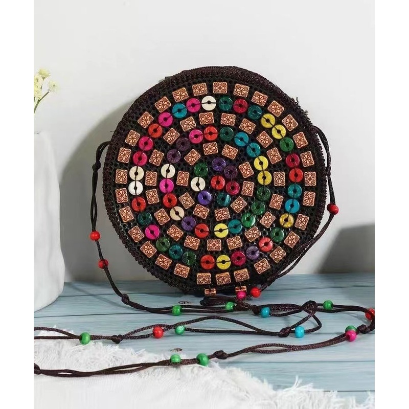 Bohemian Stylish Handicrafts Wooden Messenger Bag