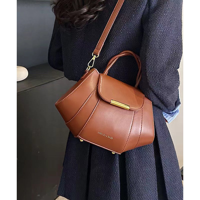 European And American Fashion Splicing Pumpkin Crossbody Bag