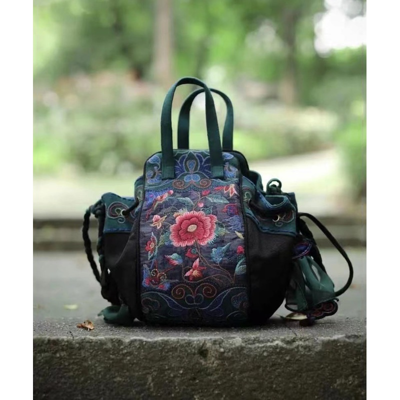 Handmade Original Embroidered Cotton Tote Handbag