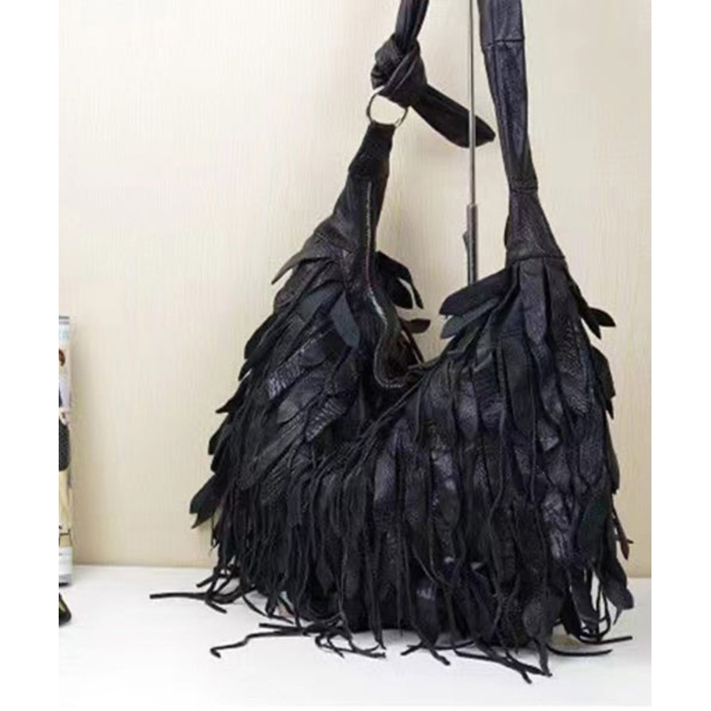 Leisure Sheepskin Tassel Shoulder Bag For Women