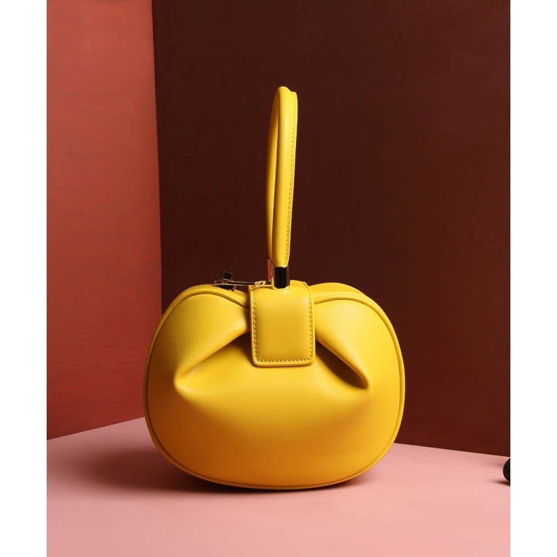 Original Design Yellow Calf Leather Tote Handbag