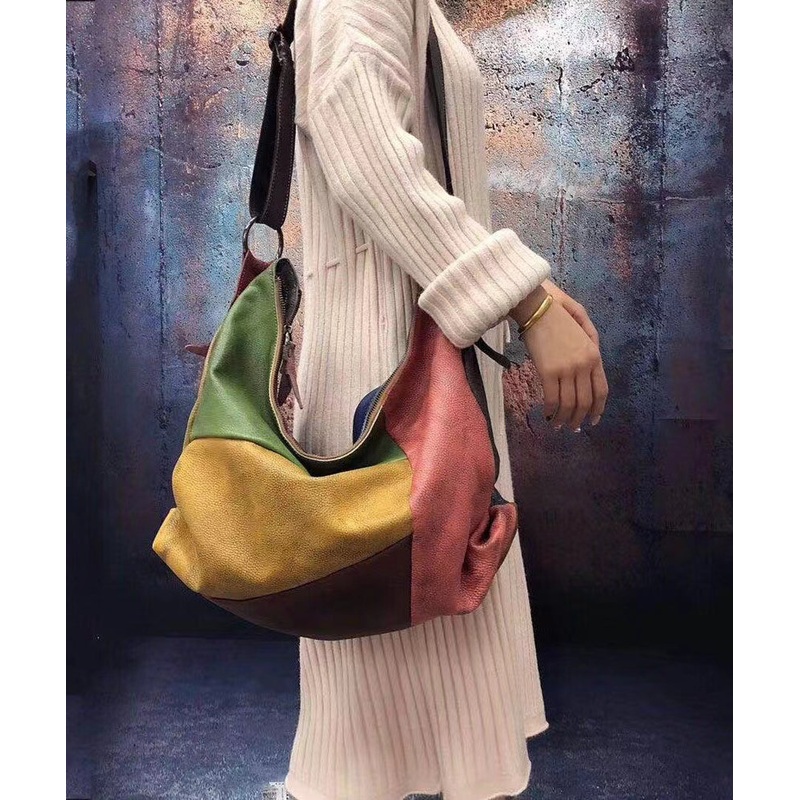 Versatile European And American Cowhide Large Capacity Crossbody Bag
