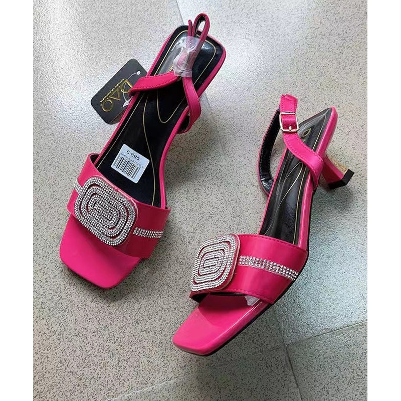European And American Rose Zircon Open Toe High Heels Sandals