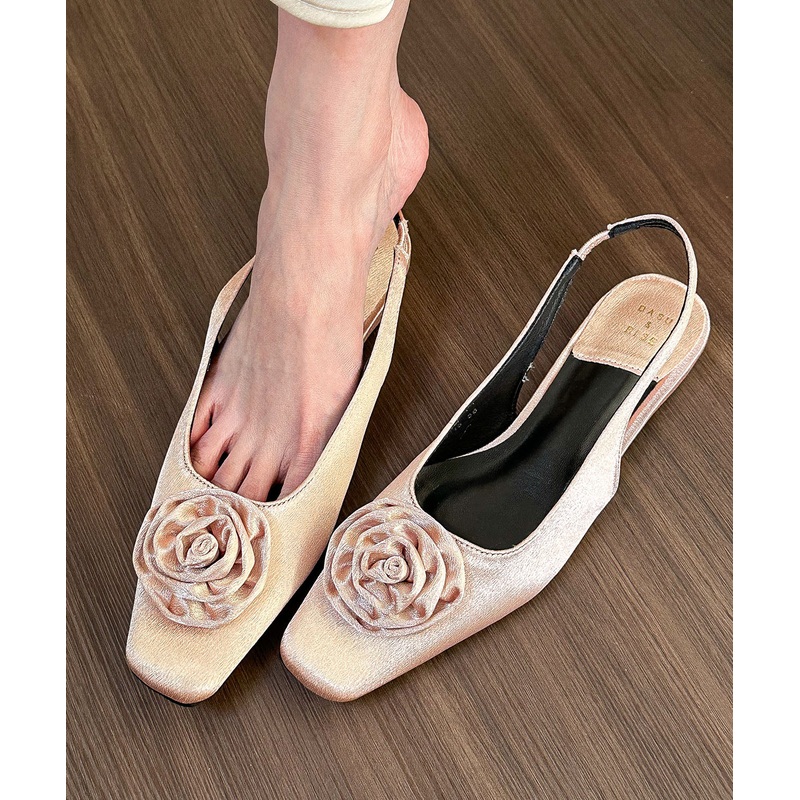 Elegant Pink Sandals Satin Beautiful Splicing Floral