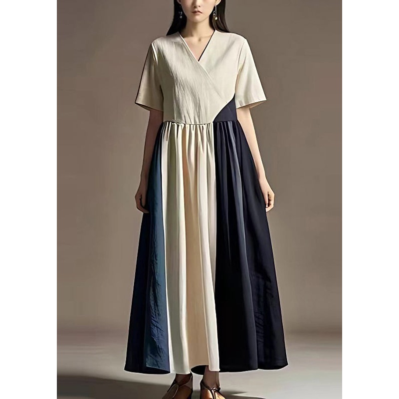 White Patchwork Cotton Maxi Dress Exra Large Hem Summer
