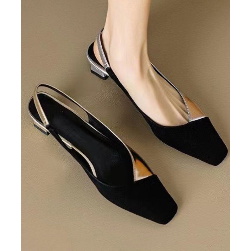 Gold Sandals Chunky Sheepskin French Splicing