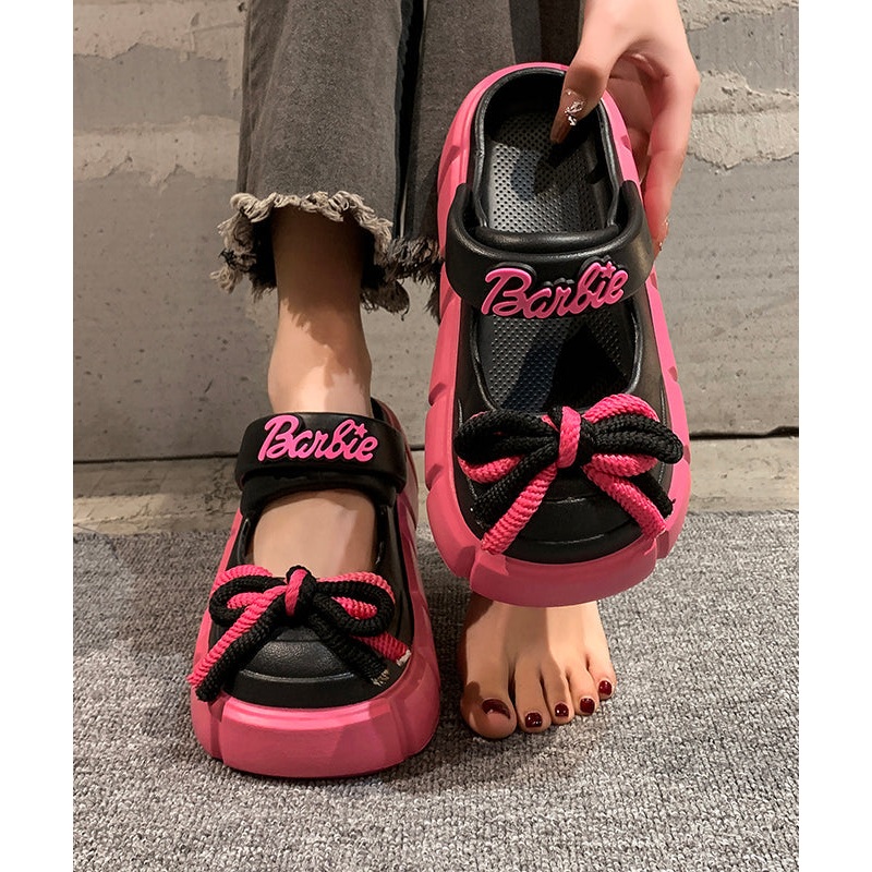 Stylish Rose Platform Hollow Out Slide Sandals