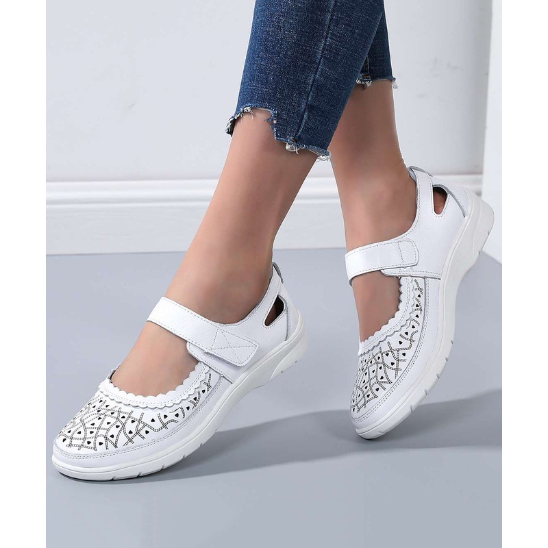 Summer New Comfortable Cowhide Leather Sandals Hollow Out