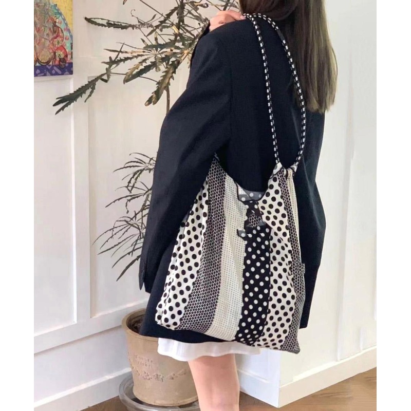 Casual Print Large Capacity Cotton Satchel Handbag