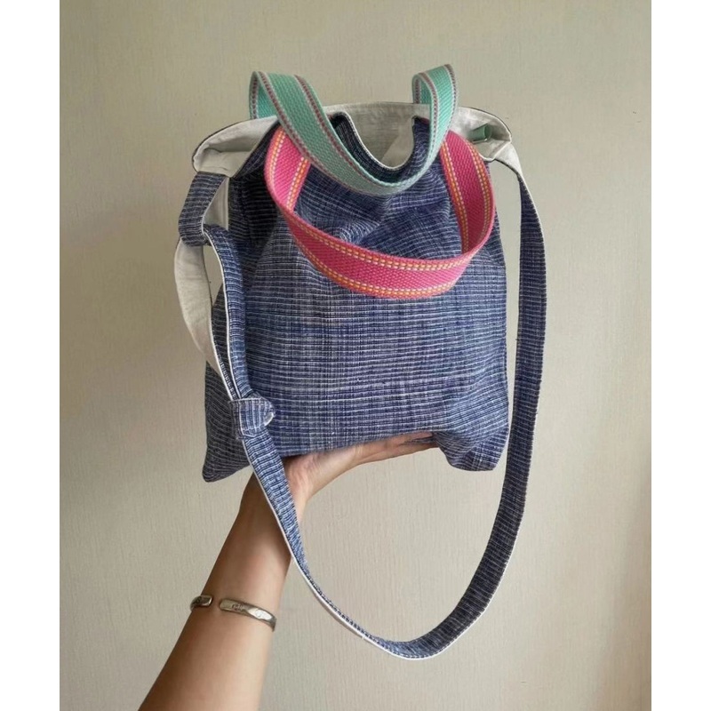 New Casual Blue Versatile Canvas Satchel Bag Handbag