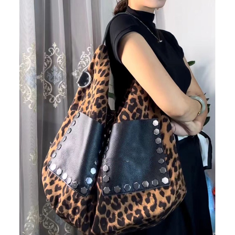 New Leopard Large Capacity Pockets Satchel Bag Handbag