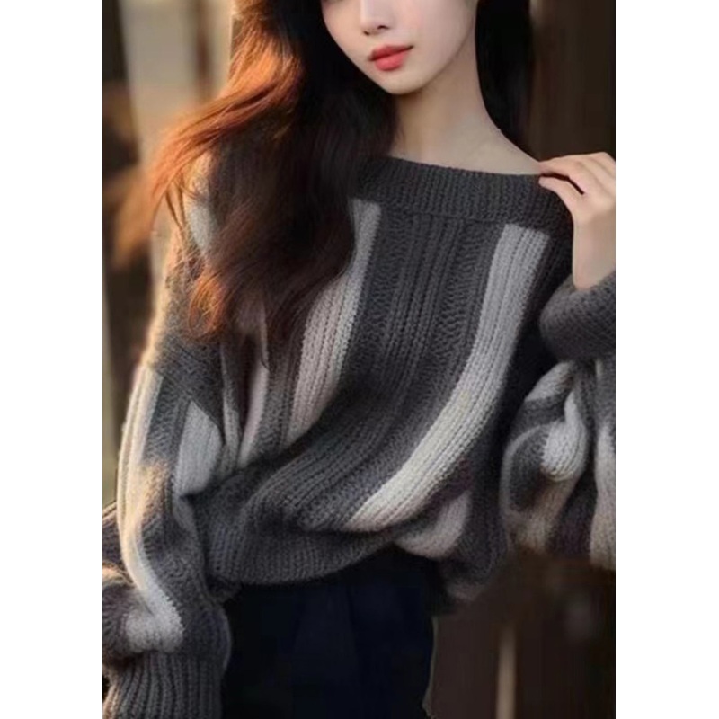Women Grey Original Design Cozy Knit Sweater Winter